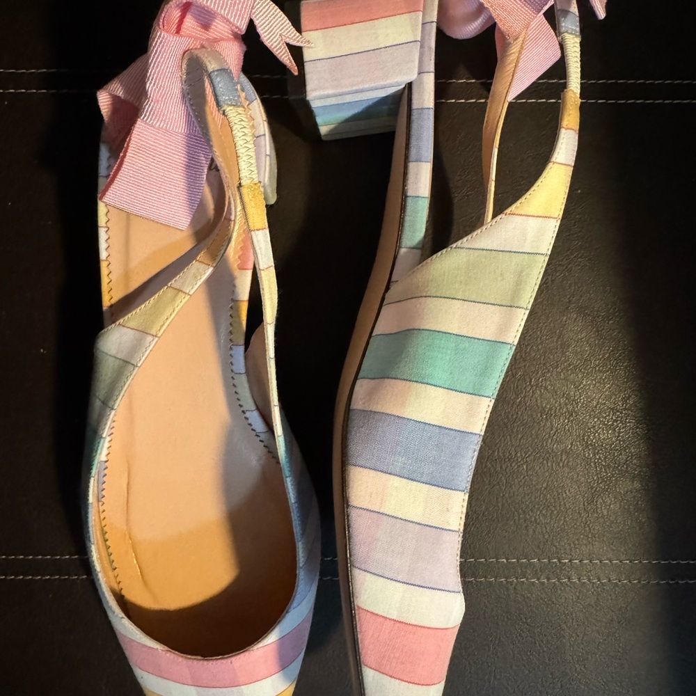 Colorful J Crew Never-Worn Striped Women's Heels